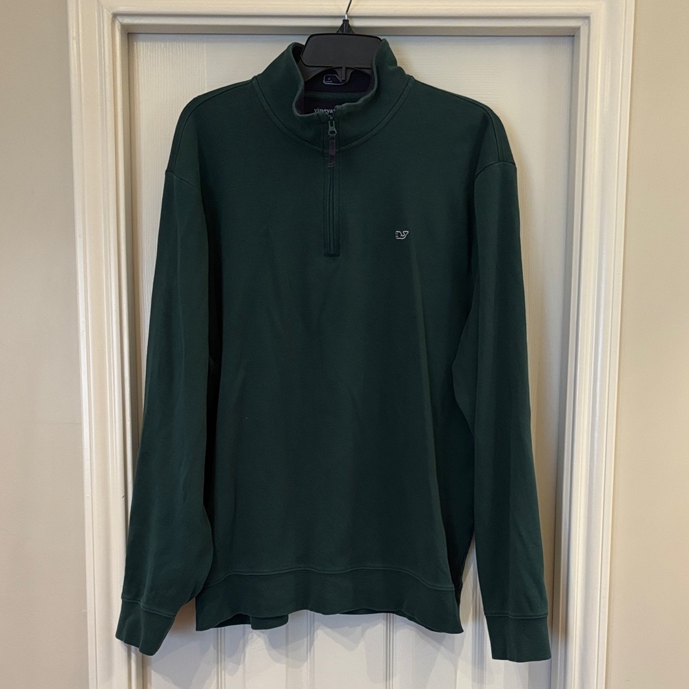 Vineyard Vines Forest Green Zip-Up Sweater